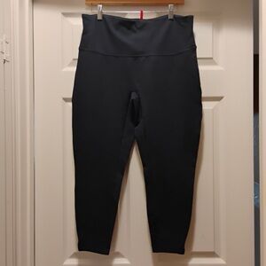 Spanx High-Waisted Navy Blue Leggings Form Fitting Enhancing Flattering Size XL